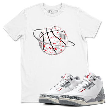 3s Cement Grey shirts to match jordans Camo Basketball Planet sneaker match tees Air Jordan 3 Cement Grey SNRT Sneaker Release Tees unisex cotton White 1 crew neck shirts