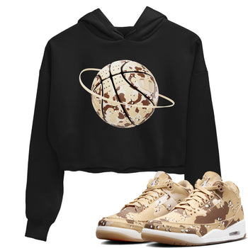 AJ3 Desert Camo shirts to match jordans Camo Basketball Planet sneaker match tees Air Jordan 3 Desert Camo SNRT Sneaker Tees streetwear brand Black 1 crop tee