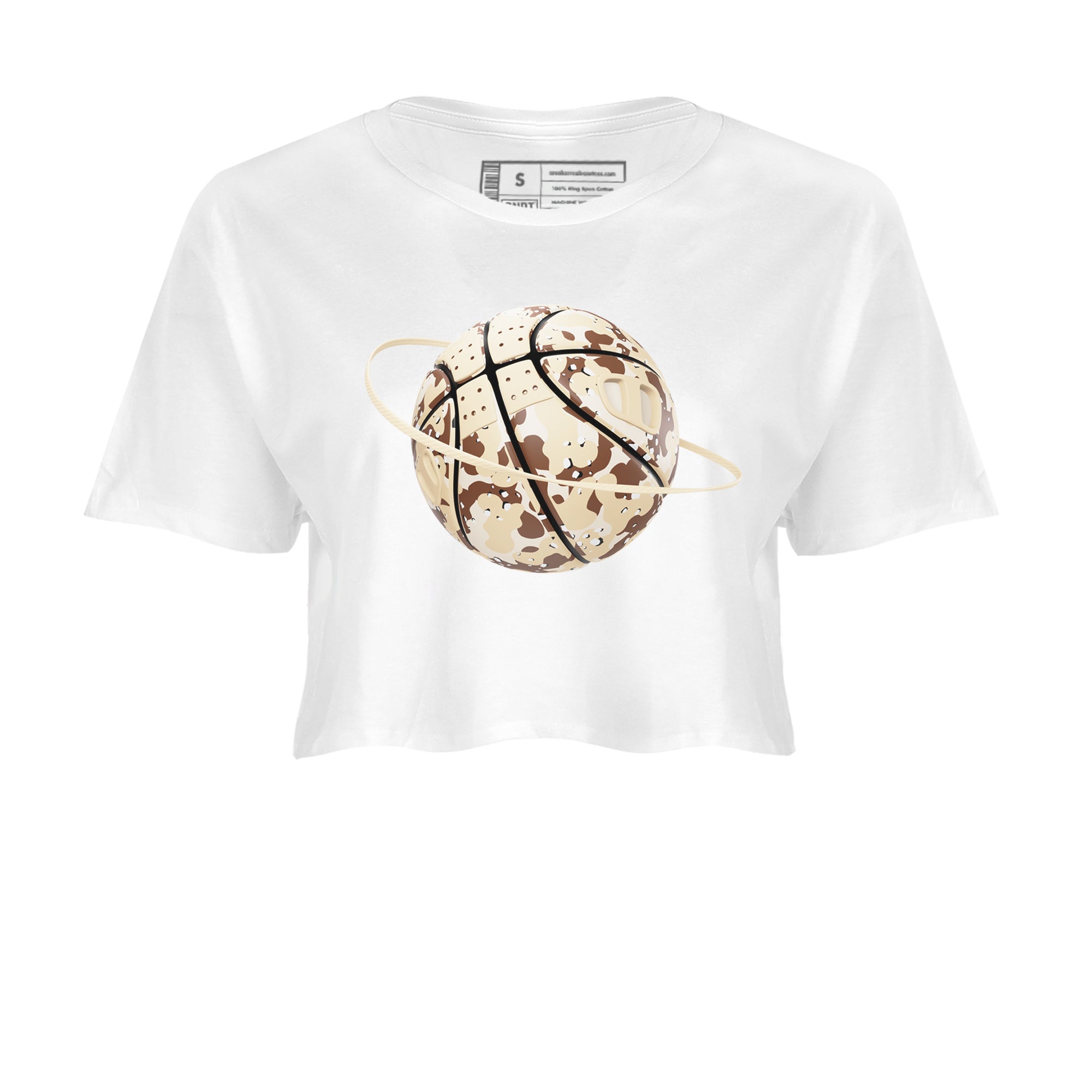 AJ3 Desert Camo shirts to match jordans Camo Basketball Planet sneaker match tees Air Jordan 3 Desert Camo SNRT Sneaker Tees streetwear brand White 2 crop tee