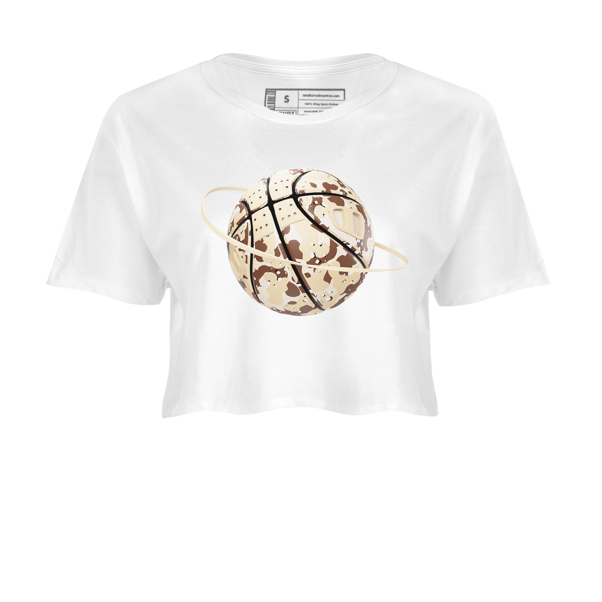 AJ3 Desert Camo shirts to match jordans Camo Basketball Planet sneaker match tees Air Jordan 3 Desert Camo SNRT Sneaker Tees streetwear brand White 2 crop tee
