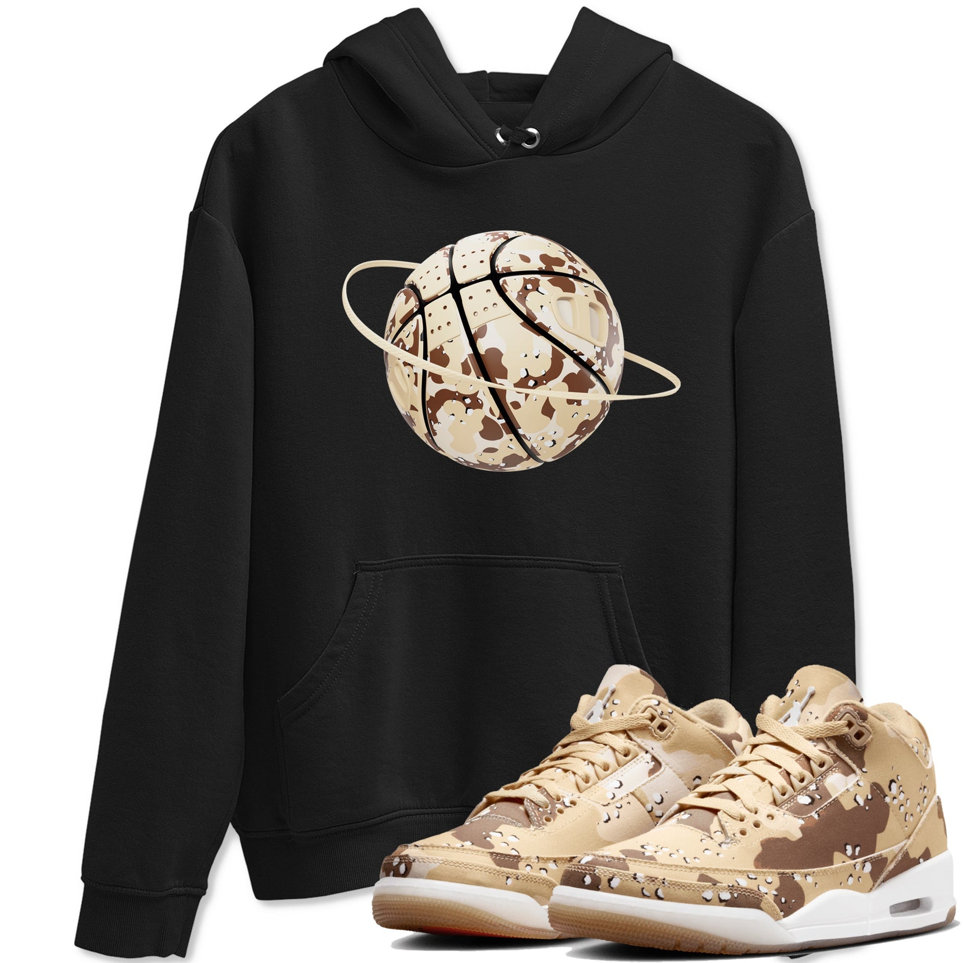 AJ3 Desert Camo shirts to match jordans Camo Basketball Planet sneaker match tees Air Jordan 3 Desert Camo SNRT Sneaker Tees streetwear brand Black 1 unisex cotton tee