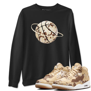 AJ3 Desert Camo shirts to match jordans Camo Basketball Planet sneaker match tees Air Jordan 3 Desert Camo SNRT Sneaker Tees streetwear brand Black 1 unisex cotton tee