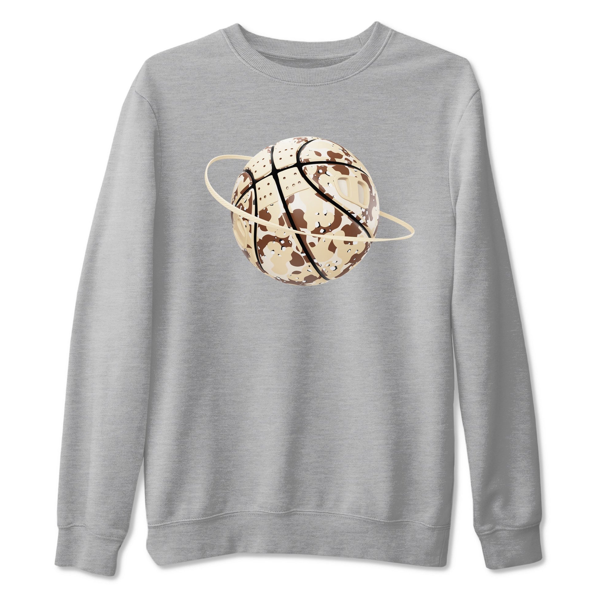 AJ3 Desert Camo shirts to match jordans Camo Basketball Planet sneaker match tees Air Jordan 3 Desert Camo SNRT Sneaker Tees streetwear brand Heather Grey 2 unisex cotton tee