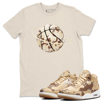 AJ3 Desert Camo shirts to match jordans Camo Basketball Planet sneaker match tees Air Jordan 3 Desert Camo SNRT Sneaker Tees streetwear brand Natural 1 unisex cotton tee