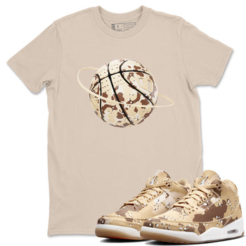 AJ3 Desert Camo shirts to match jordans Camo Basketball Planet sneaker match tees Air Jordan 3 Desert Camo SNRT Sneaker Tees streetwear brand Sand 1 unisex cotton tee