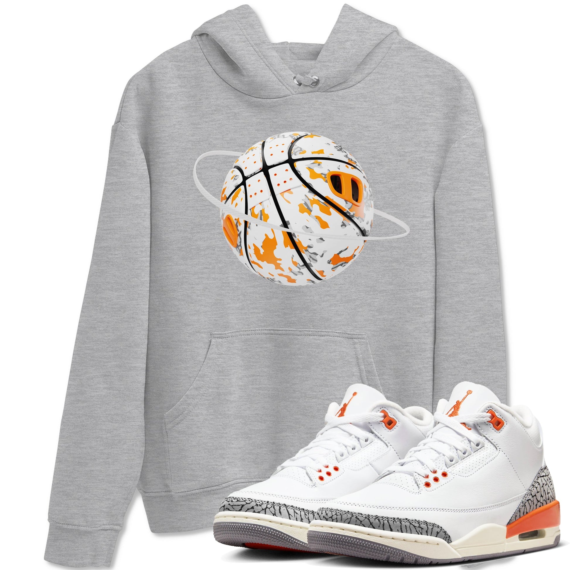 3s Georgia Peach shirt to match jordans Camo Basketball Planet sneaker tees Air Jordan 3 Georgia Peach SNRT Sneaker Release Tees unisex cotton Heather Grey 1 crew neck shirt