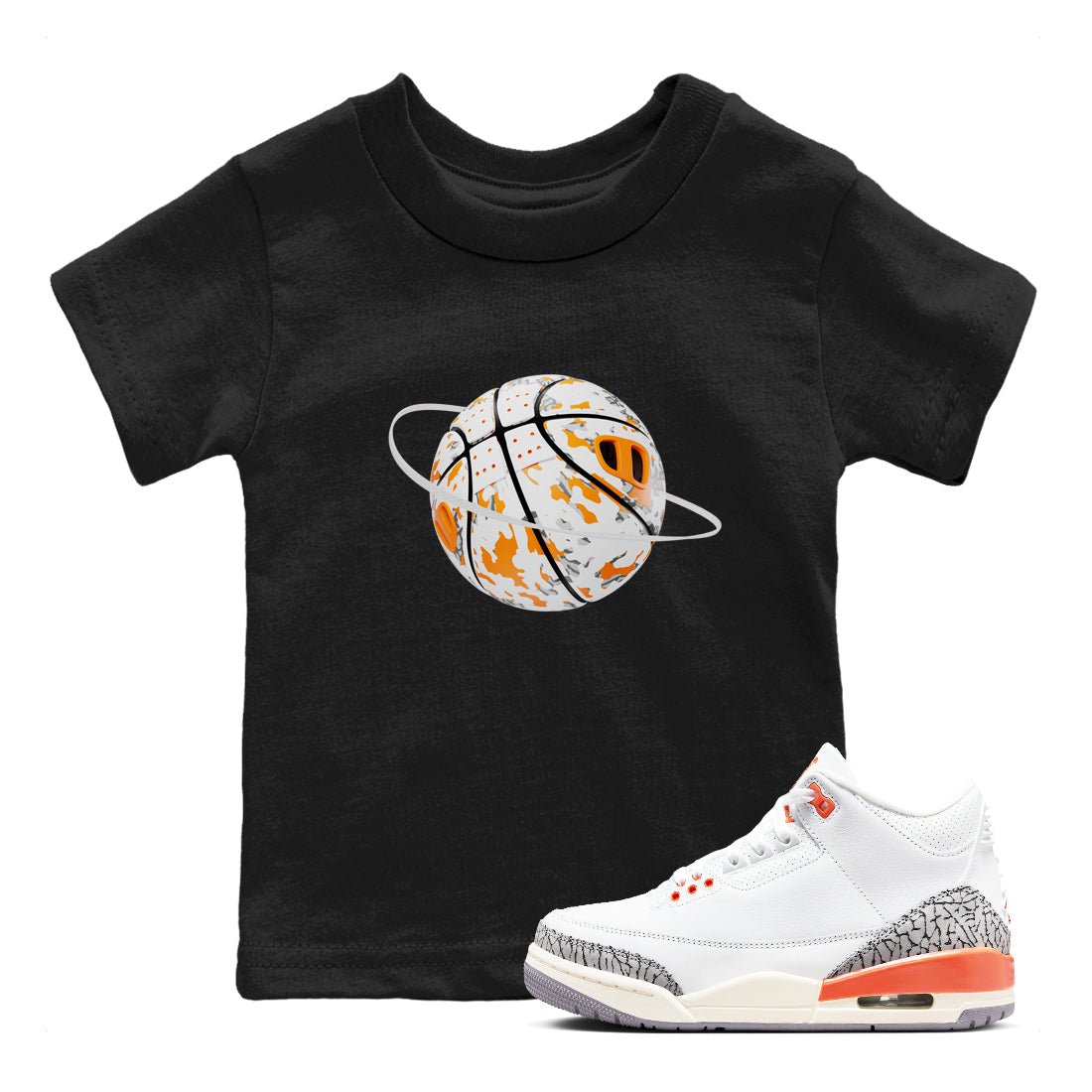 3s Georgia Peach shirt to match jordans Camo Basketball Planet sneaker tees Air Jordan 3 Georgia Peach SNRT sneaker release tees baby toddler Black 1 cotton Shirt