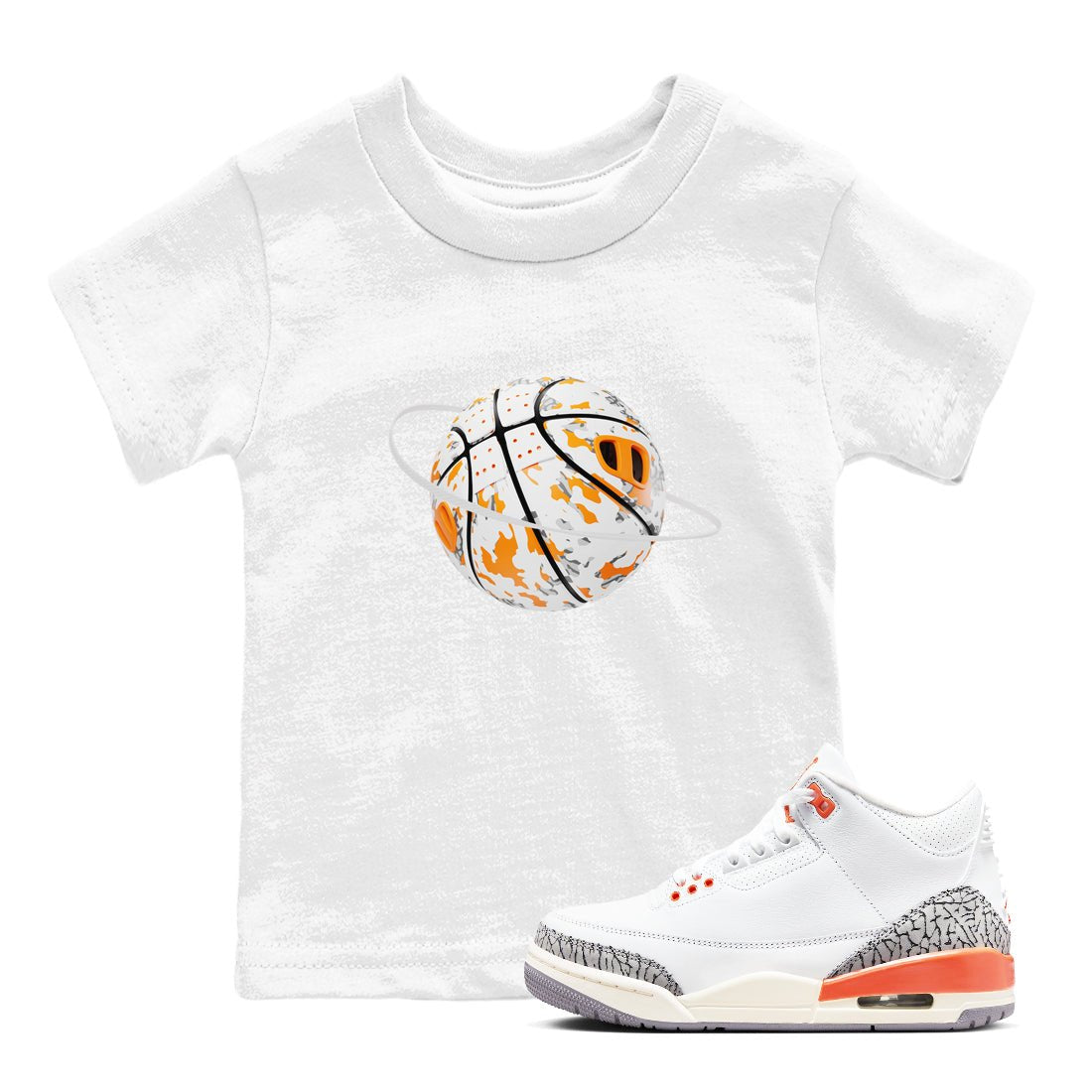 3s Georgia Peach shirt to match jordans Camo Basketball Planet sneaker tees Air Jordan 3 Georgia Peach SNRT sneaker release tees baby toddler White 1 cotton Shirt