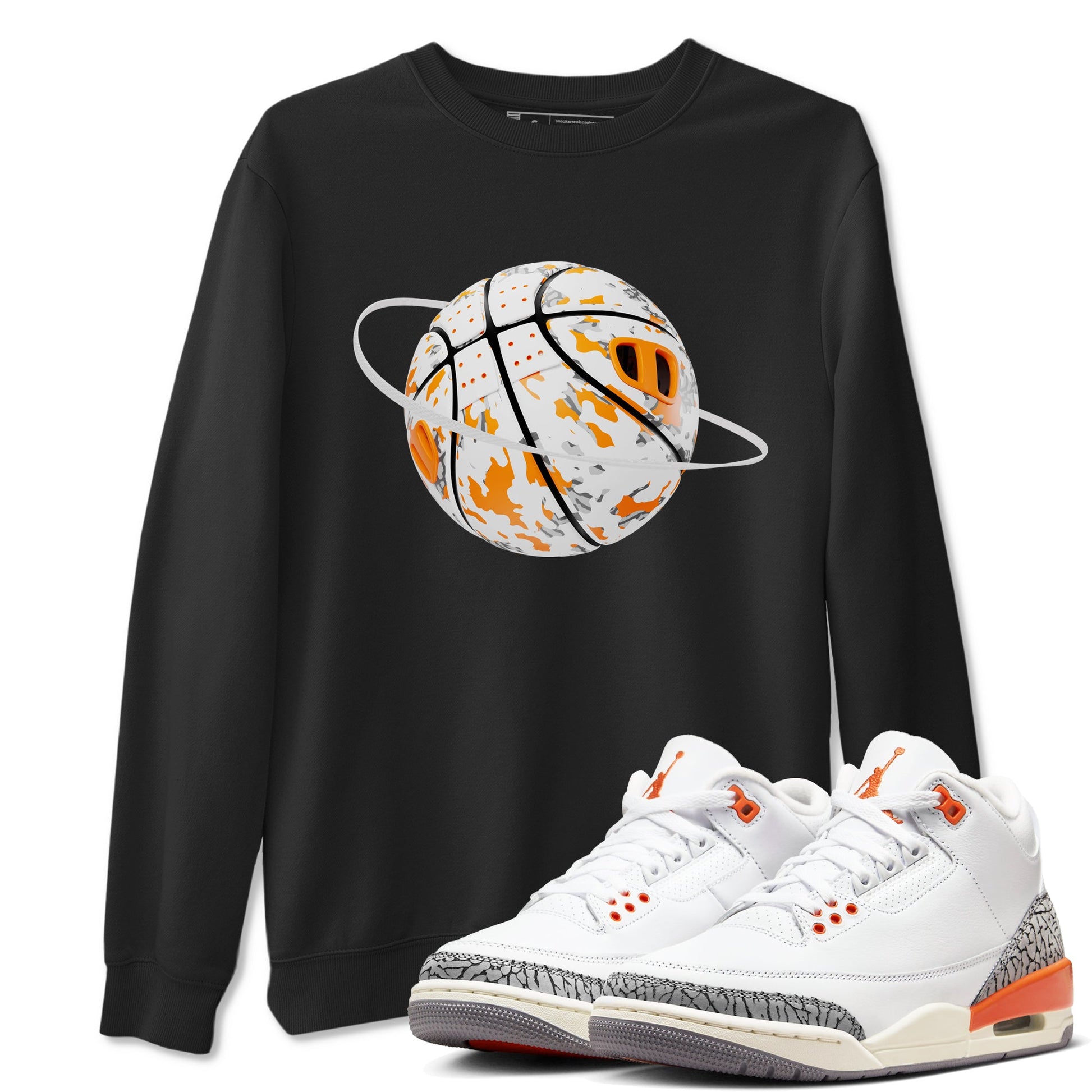 3s Georgia Peach shirt to match jordans Camo Basketball Planet sneaker tees Air Jordan 3 Georgia Peach SNRT Sneaker Release Tees unisex cotton Black 1 crew neck shirt