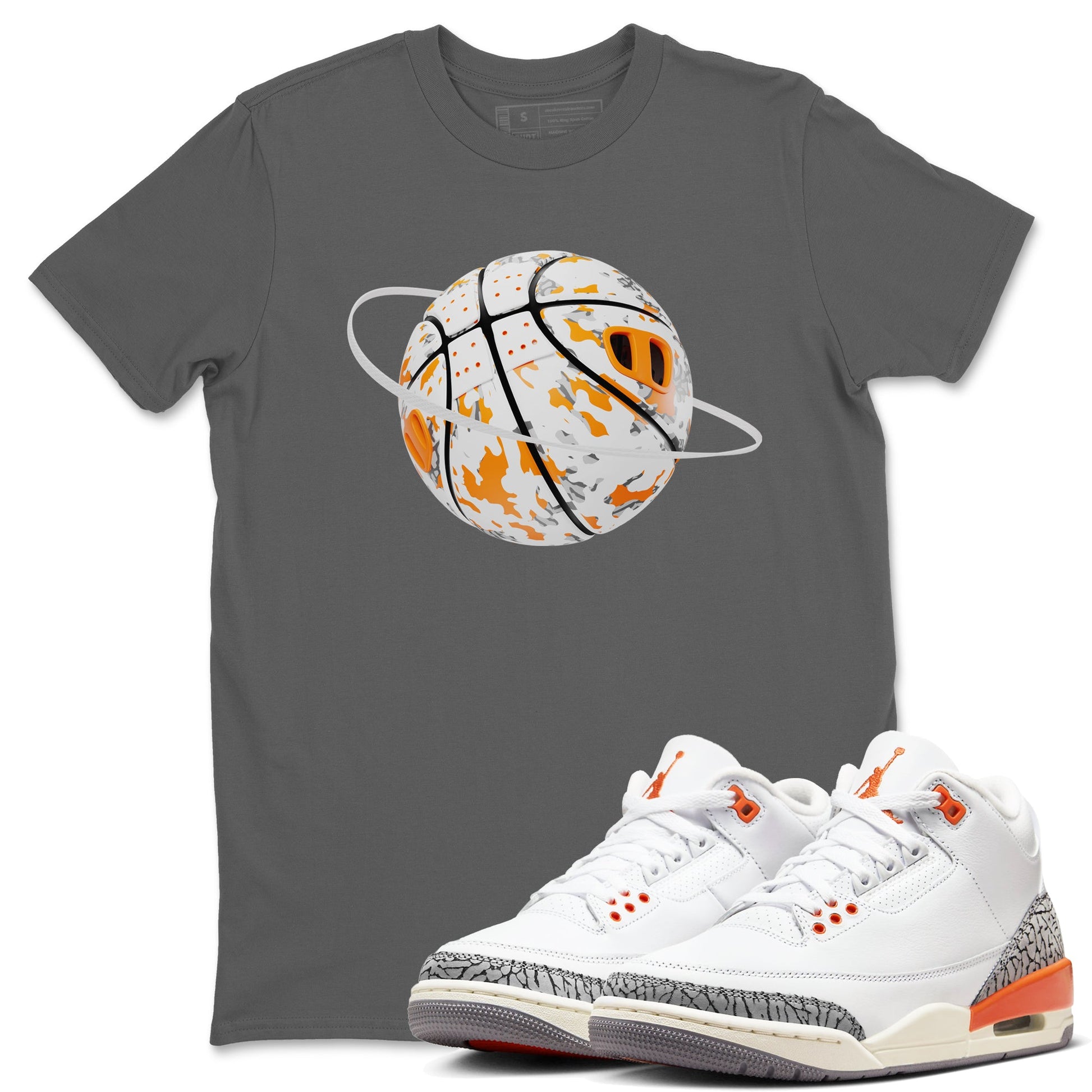 3s Georgia Peach shirt to match jordans Camo Basketball Planet sneaker tees Air Jordan 3 Georgia Peach SNRT Sneaker Release Tees unisex cotton Cool Grey 1 crew neck shirt