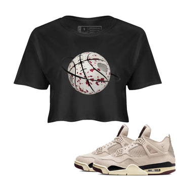 4s A Ma Maniere x Fossil Stone shirts to match jordans Camo Basketball Planet sneaker match tees Air Jordan 4 A Ma Maniere x Fossil Stone match shoes to clothes SNRT Sneaker Tees unisex cotton Black 1 crop tee