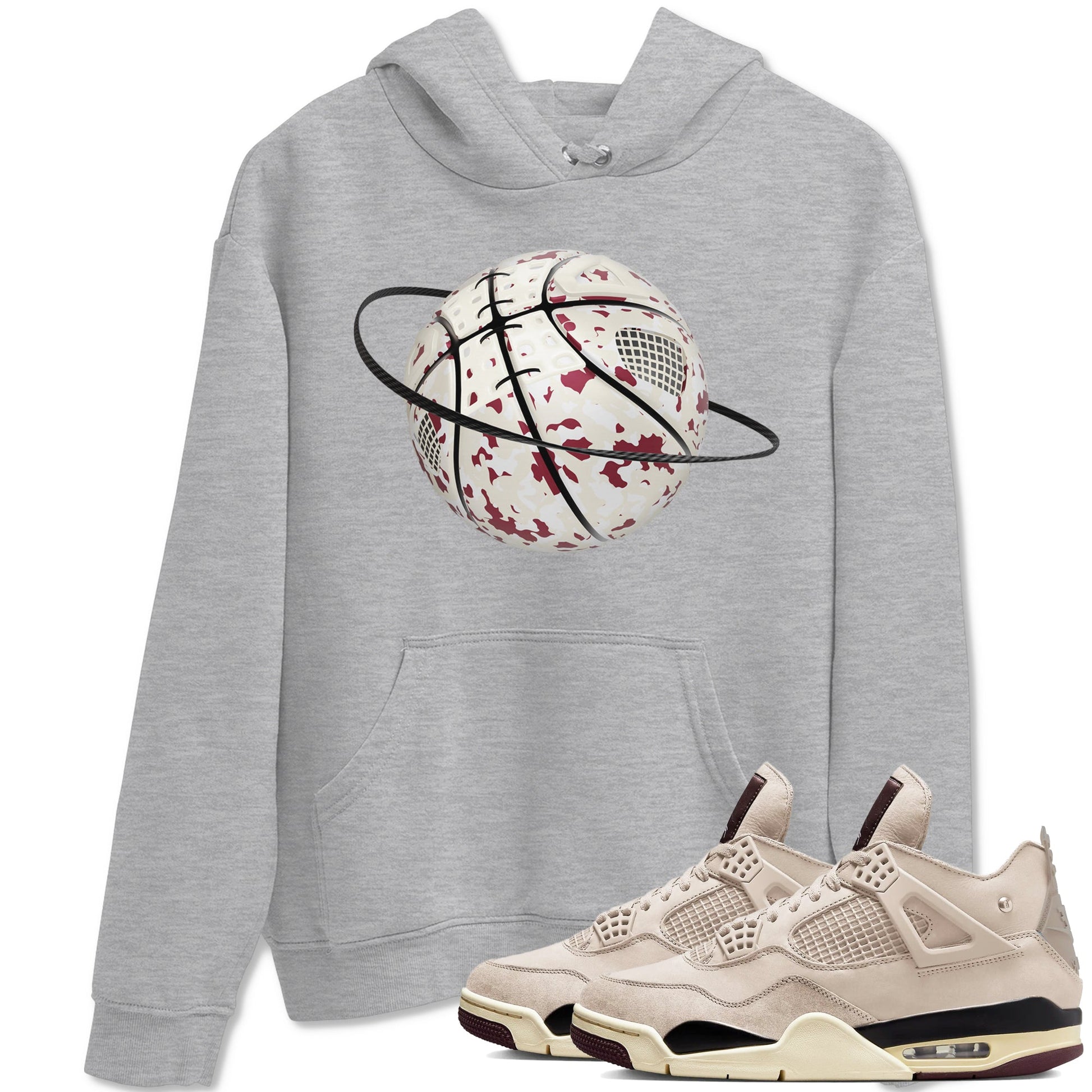 4s A Ma Maniere x Fossil Stone shirts to match jordans Camo Basketball Planet sneaker match tees Air Jordan 4 A Ma Maniere x Fossil Stone match shoes to clothes SNRT Sneaker Tees unisex cotton Heather Grey 1 shirts