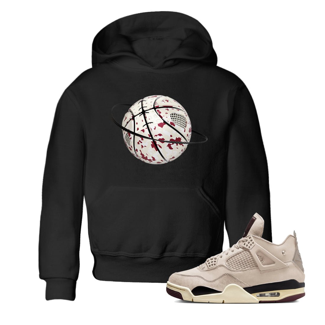 4s A Ma Maniere x Fossil Stone shirts to match jordans Camo Basketball Planet sneaker match tees Air Jordan 4 A Ma Maniere x Fossil Stone match shoes to clothes SNRT Sneaker Tees Youth Baby Black 1 tee