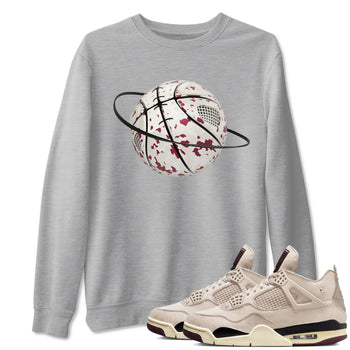 4s A Ma Maniere x Fossil Stone shirts to match jordans Camo Basketball Planet sneaker match tees Air Jordan 4 A Ma Maniere x Fossil Stone match shoes to clothes SNRT Sneaker Tees unisex cotton Heather Grey 1 shirts