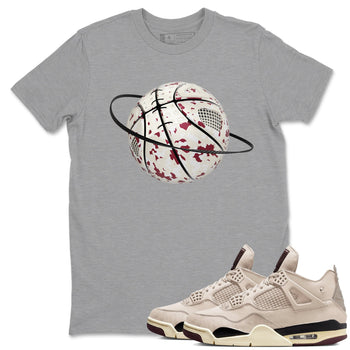 4s A Ma Maniere x Fossil Stone shirts to match jordans Camo Basketball Planet sneaker match tees Air Jordan 4 A Ma Maniere x Fossil Stone match shoes to clothes SNRT Sneaker Tees unisex cotton Heather Grey 1 shirts