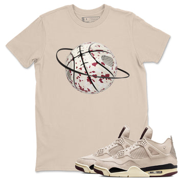 4s A Ma Maniere x Fossil Stone shirts to match jordans Camo Basketball Planet sneaker match tees Air Jordan 4 A Ma Maniere x Fossil Stone match shoes to clothes SNRT Sneaker Tees unisex cotton Sand 1 shirts