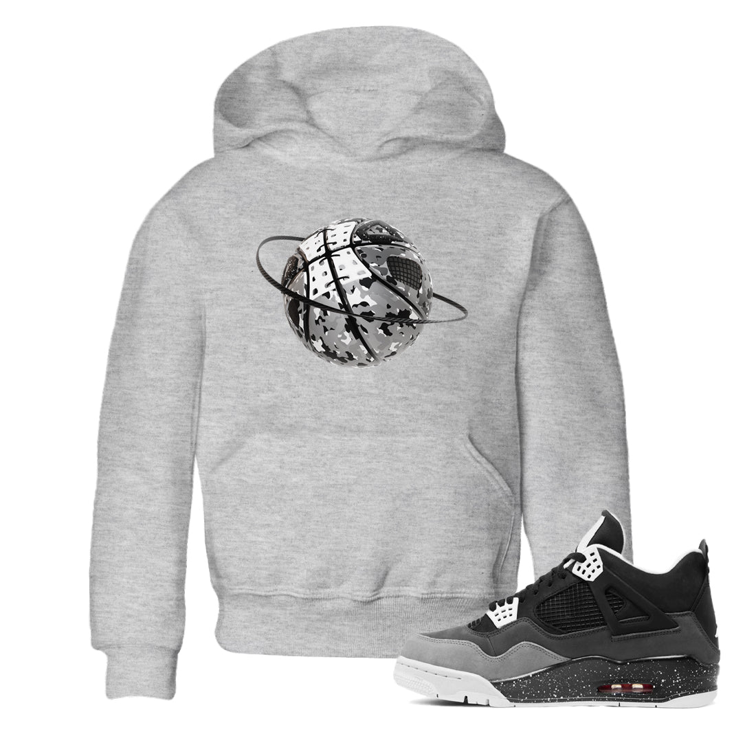 4s Fear shirts to match jordans Camo Basketball Planet sneaker match tees Air Jordan 4 Fear match shoes to clothes SNRT Sneaker Tees Youth Baby Heather Grey 1 tee