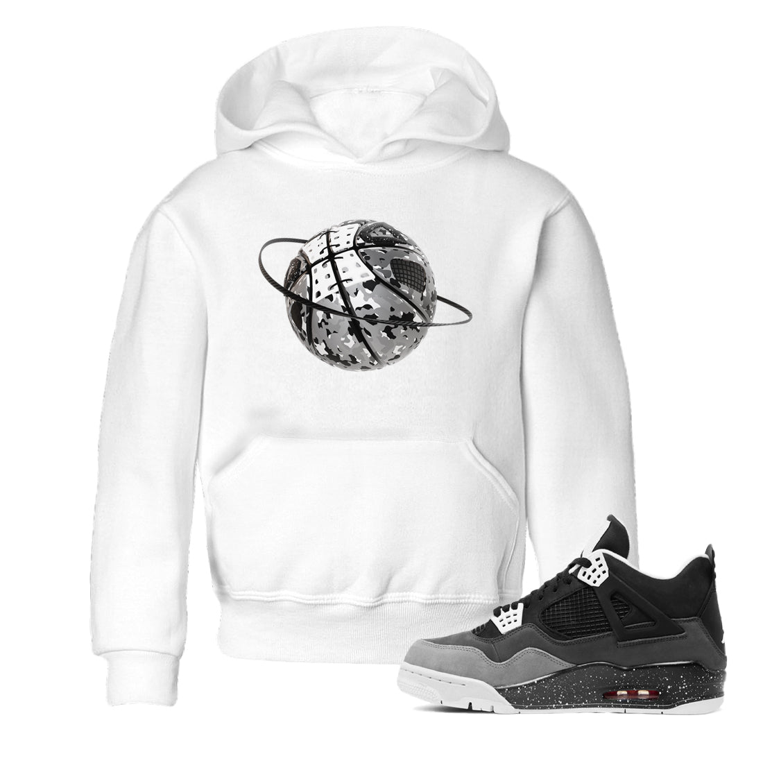 4s Fear shirts to match jordans Camo Basketball Planet sneaker match tees Air Jordan 4 Fear match shoes to clothes SNRT Sneaker Tees Youth Baby White 1 tee