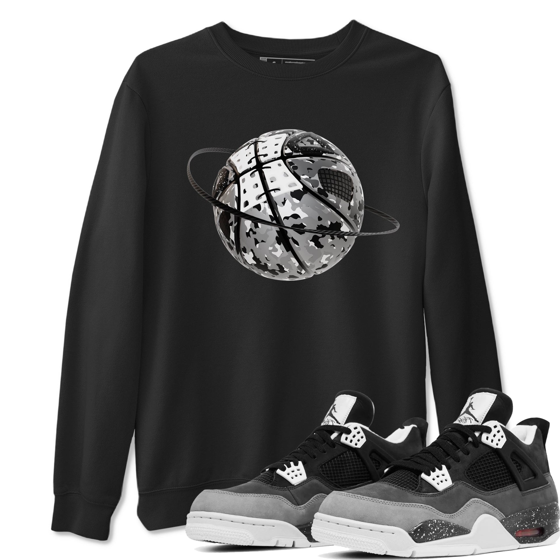 4s Fear shirts to match jordans Camo Basketball Planet sneaker match tees Air Jordan 4 Fear match shoes to clothes SNRT Sneaker Tees unisex cotton Black 1 shirts