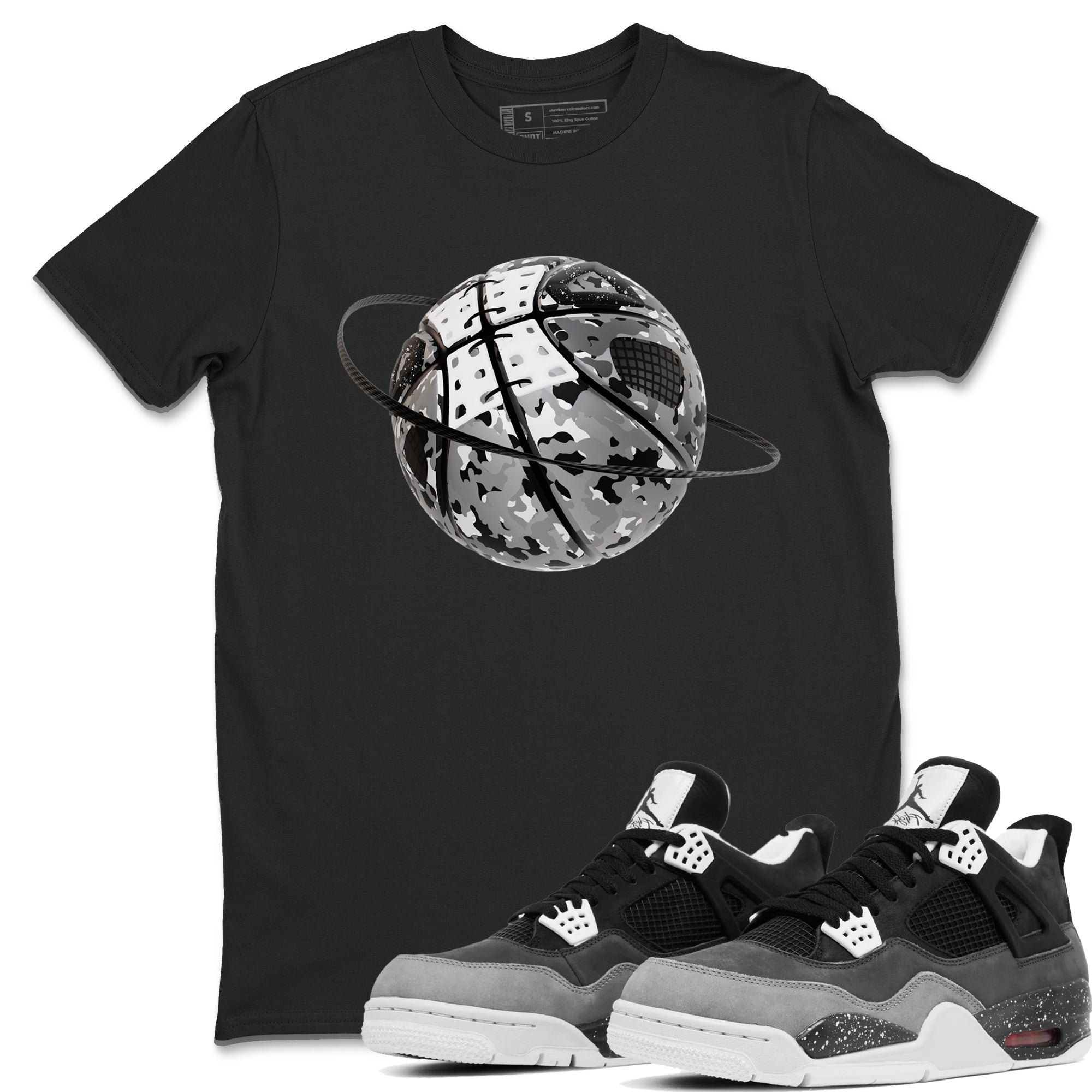 4s Fear shirts to match jordans Camo Basketball Planet sneaker match tees Air Jordan 4 Fear match shoes to clothes SNRT Sneaker Tees unisex cotton Black 1 shirts