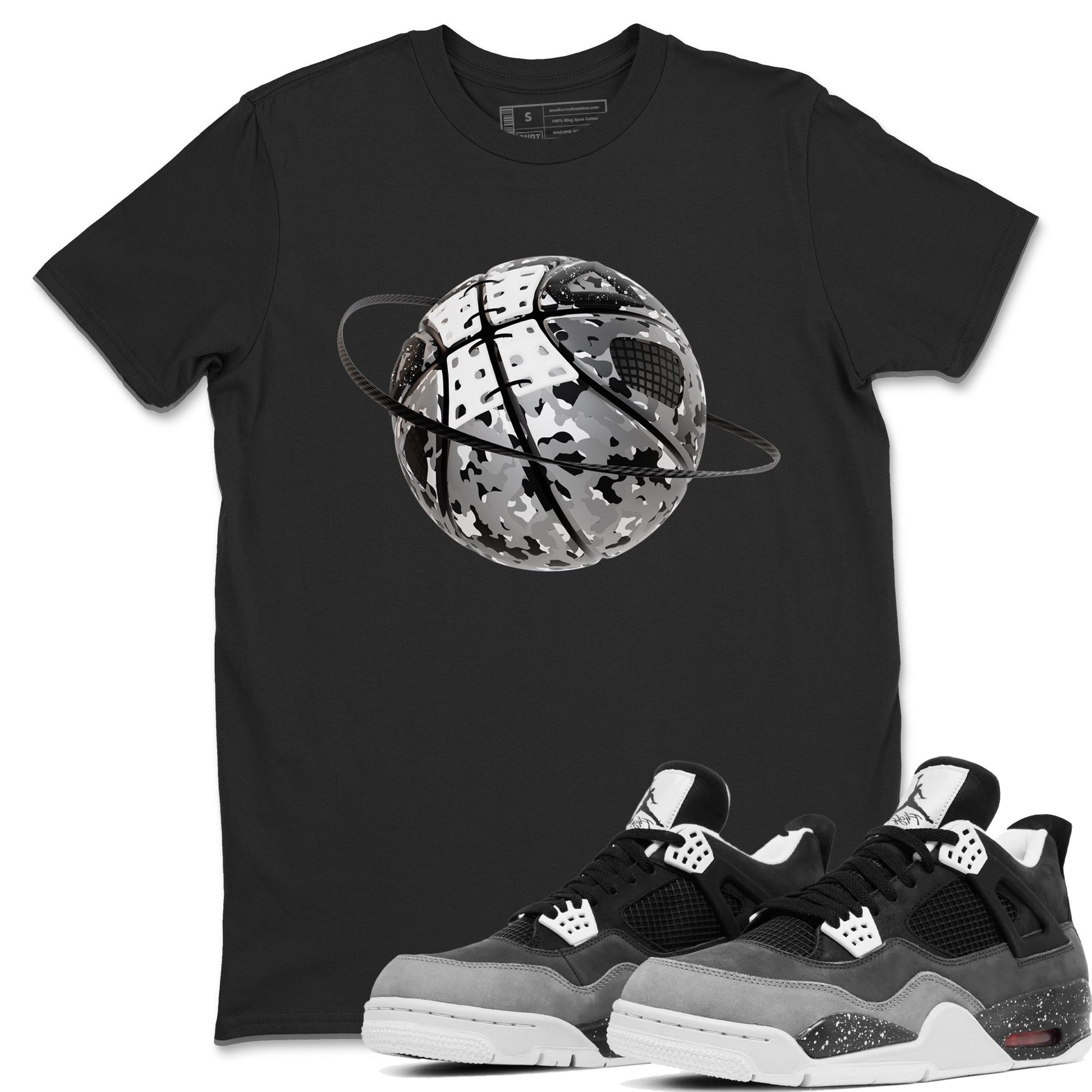 4s Fear shirts to match jordans Camo Basketball Planet sneaker match tees Air Jordan 4 Fear match shoes to clothes SNRT Sneaker Tees unisex cotton Black 1 shirts