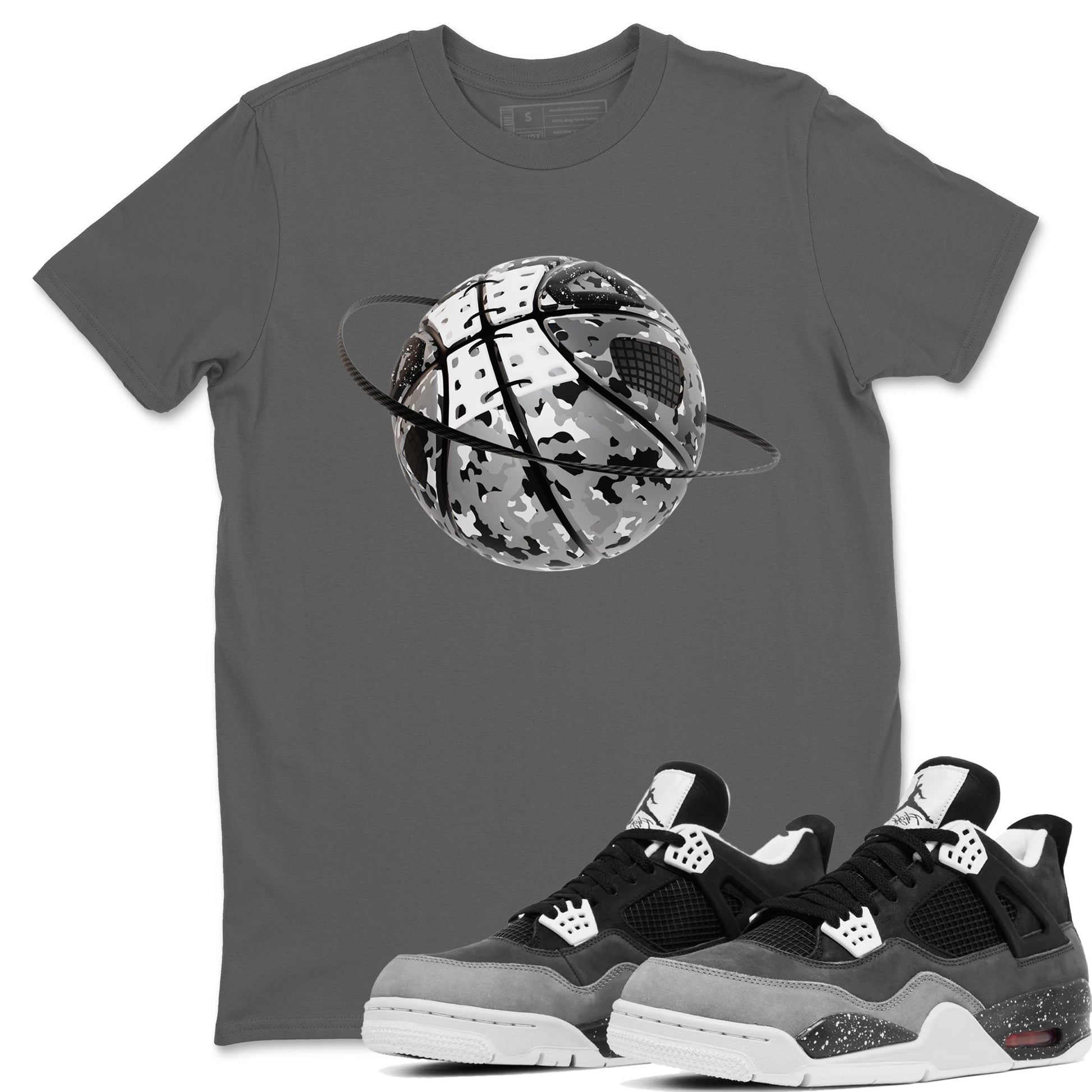 4s Fear shirts to match jordans Camo Basketball Planet sneaker match tees Air Jordan 4 Fear match shoes to clothes SNRT Sneaker Tees unisex cotton Cool Grey 1 shirts