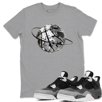 4s Fear shirts to match jordans Camo Basketball Planet sneaker match tees Air Jordan 4 Fear match shoes to clothes SNRT Sneaker Tees unisex cotton Heather Grey 1 shirts