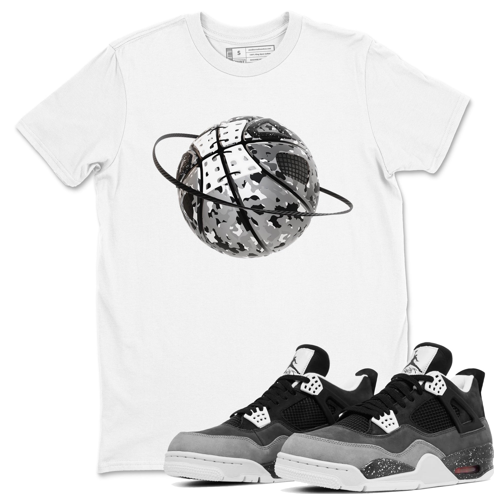 4s Fear shirts to match jordans Camo Basketball Planet sneaker match tees Air Jordan 4 Fear match shoes to clothes SNRT Sneaker Tees unisex cotton White 1 shirts