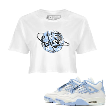 Air Jordan 4 WMNS Aluminumsneaker match tee Camo Basketball Planet sneaker match tees Air Jordan 4 Forget Me Not best t-shirts to match jordans SNRT Sneaker Tees unisex cotton White 1 crop tee