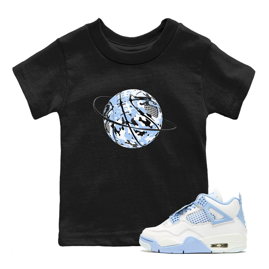 Air Jordan 4 WMNS Aluminumsneaker match tee Camo Basketball Planet sneaker match tees Air Jordan 4 Forget Me Not best t-shirts to match jordans SNRT Sneaker Tees Youth Baby Black 1 tee