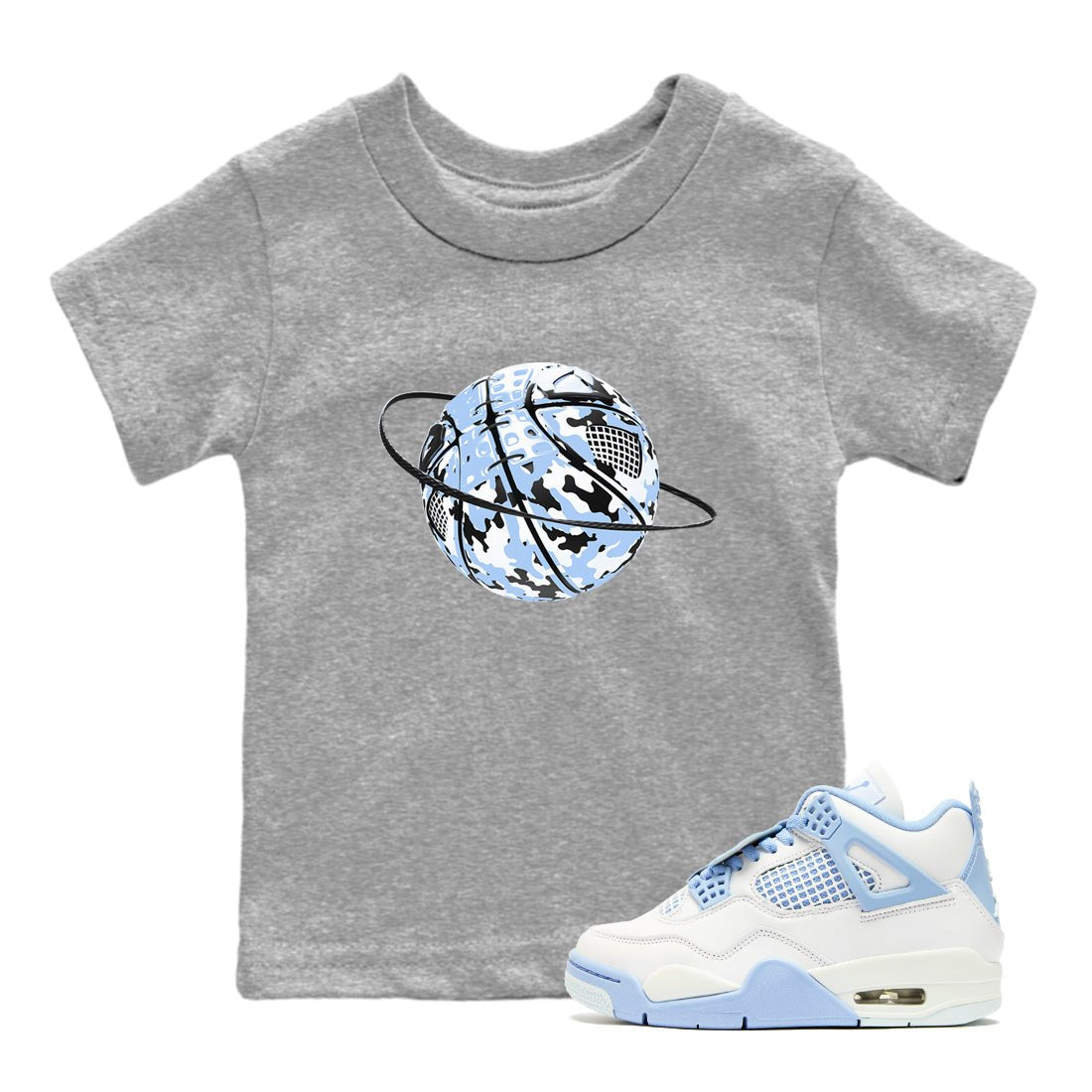 Air Jordan 4 WMNS Aluminumsneaker match tee Camo Basketball Planet sneaker match tees Air Jordan 4 Forget Me Not best t-shirts to match jordans SNRT Sneaker Tees Youth Baby Heather Grey 1 tee