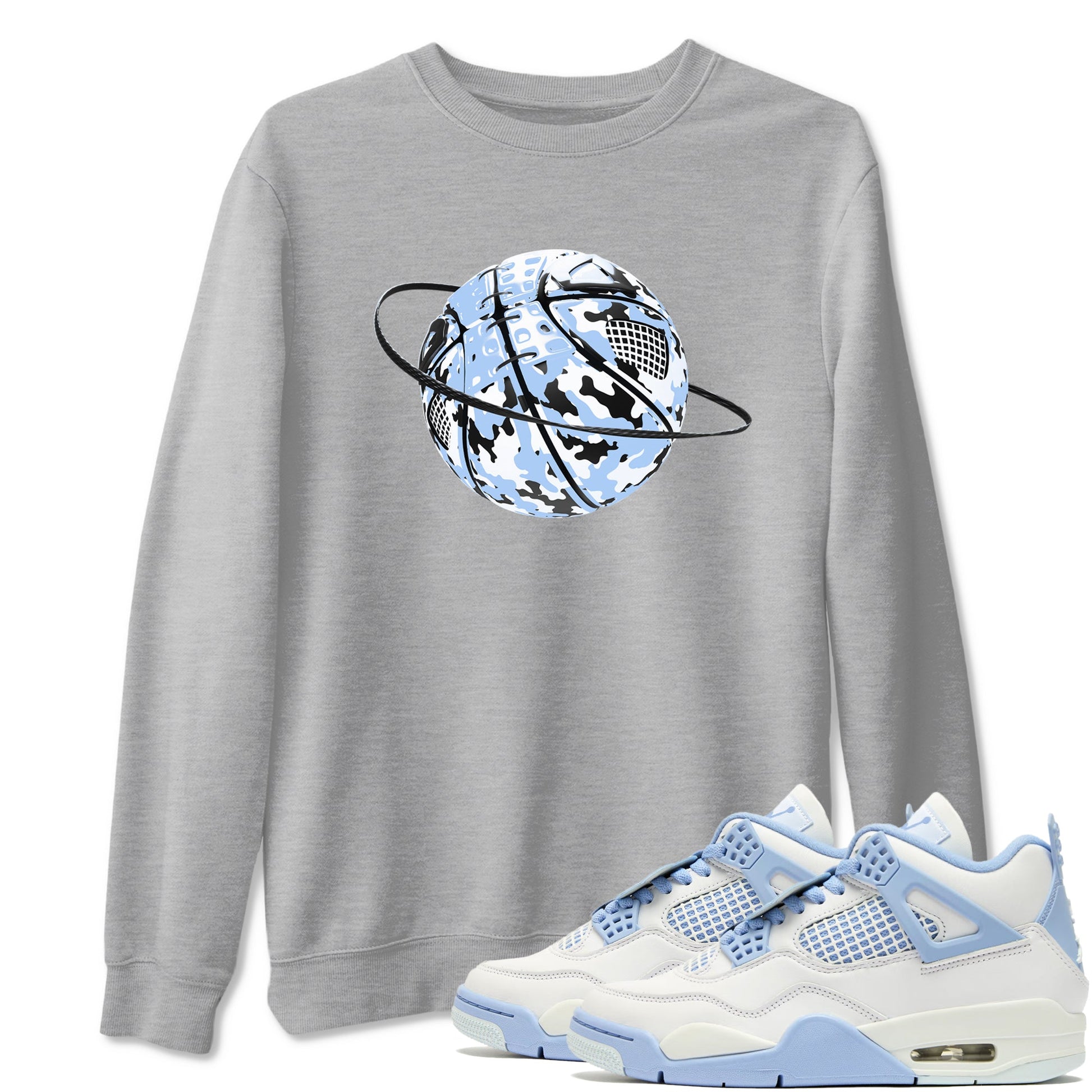 Air Jordan 4 WMNS Aluminumsneaker match tee Camo Basketball Planet sneaker match tees Air Jordan 4 Forget Me Not best t-shirts to match jordans SNRT Sneaker Tees unisex cotton Heather Grey 1 shirts