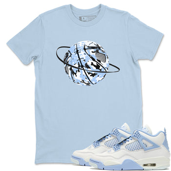 Air Jordan 4 WMNS Aluminumsneaker match tee Camo Basketball Planet sneaker match tees Air Jordan 4 Forget Me Not best t-shirts to match jordans SNRT Sneaker Tees unisex cotton Light Blue 1 shirts