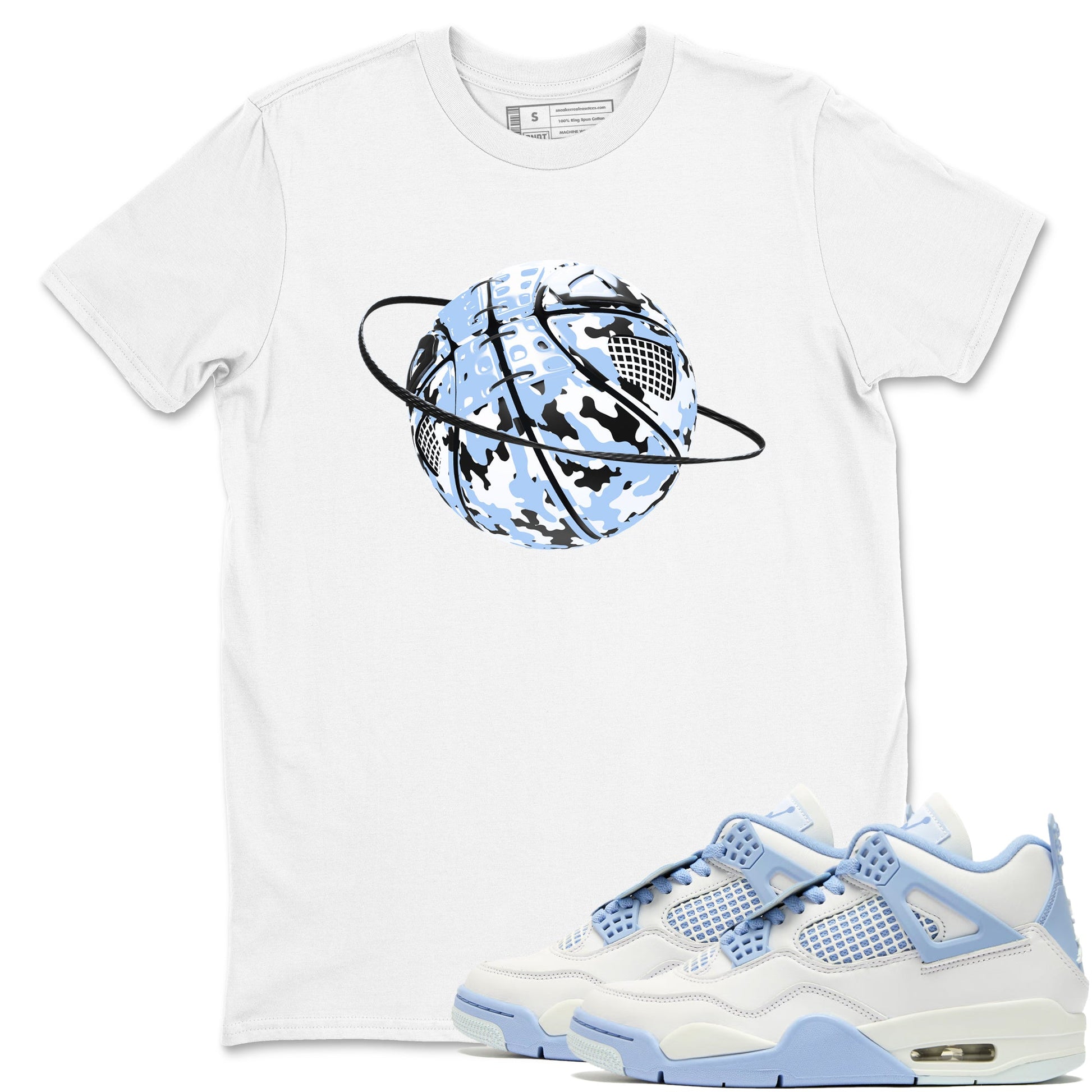 Air Jordan 4 WMNS Aluminumsneaker match tee Camo Basketball Planet sneaker match tees Air Jordan 4 Forget Me Not best t-shirts to match jordans SNRT Sneaker Tees unisex cotton White 1 shirts