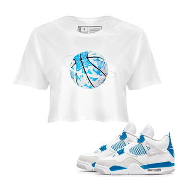 Air Jordan 4 Industrial Blue shirt to match jordans Camo Basketball Planet sneaker tees Air Jordan 4 Military Blue SNRT Sneaker Release Tees White 1 crop length shirt
