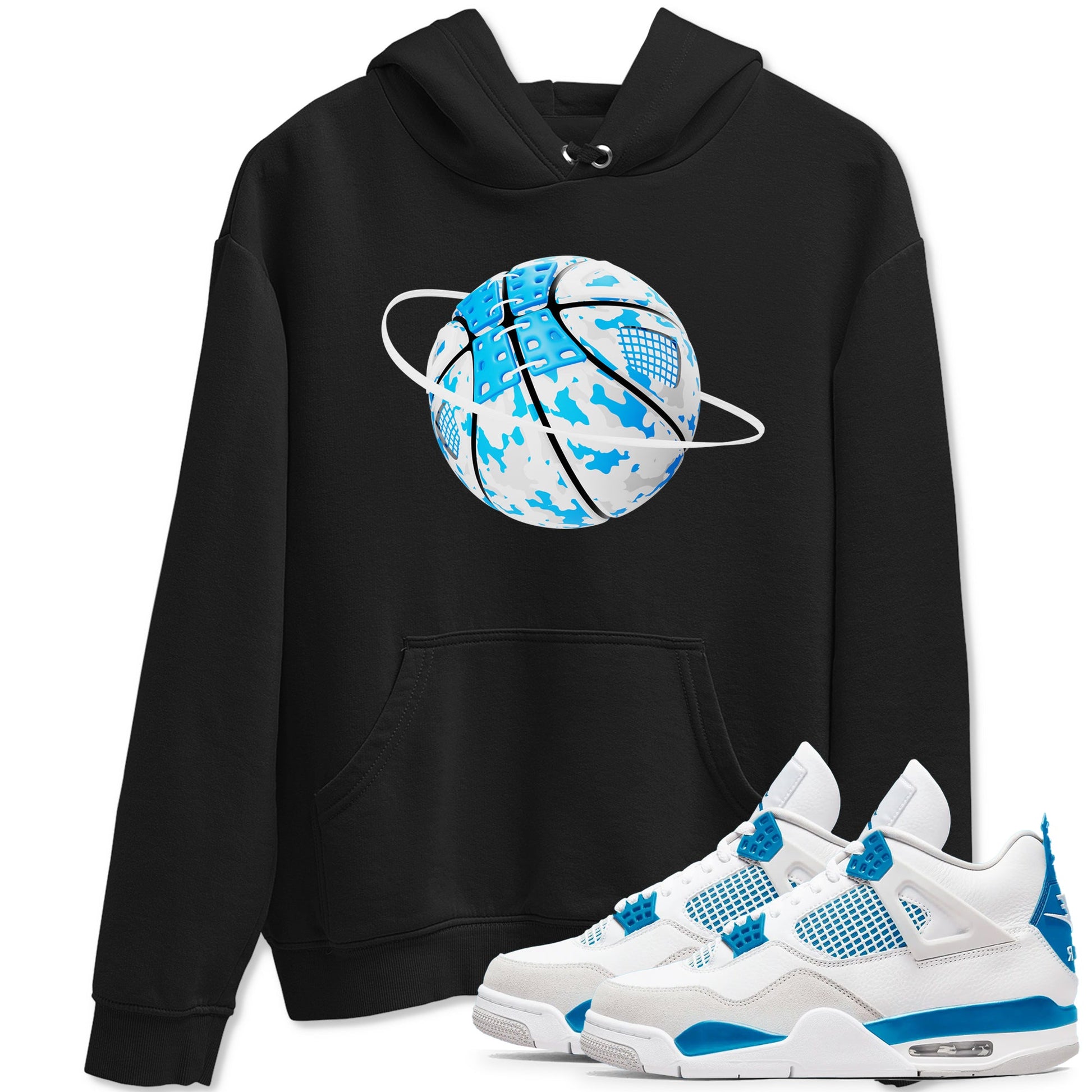 Air Jordan 4 Industrial Blue shirt to match jordans Camo Basketball Planet sneaker tees Air Jordan 4 Military Blue SNRT Sneaker Release Tees unisex cotton Black 1 crew neck shirt