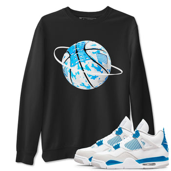 Air Jordan 4 Industrial Blue shirt to match jordans Camo Basketball Planet sneaker tees Air Jordan 4 Military Blue SNRT Sneaker Release Tees unisex cotton Black 1 crew neck shirt