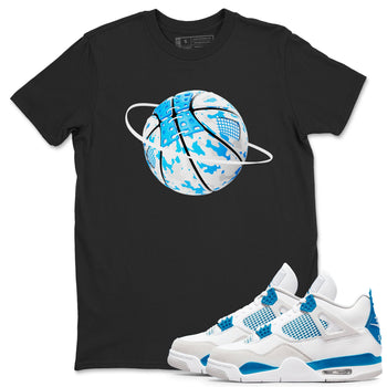 Air Jordan 4 Industrial Blue shirt to match jordans Camo Basketball Planet sneaker tees Air Jordan 4 Military Blue SNRT Sneaker Release Tees unisex cotton Black 1 crew neck shirt