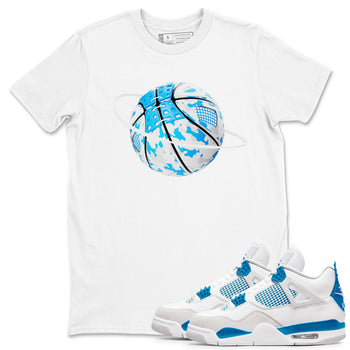 Air Jordan 4 Industrial Blue shirt to match jordans Camo Basketball Planet sneaker tees Air Jordan 4 Military Blue SNRT Sneaker Release Tees unisex cotton White 1 crew neck shirt