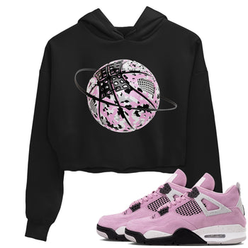 4s Retro Orchid shirts to match jordans Camo Basketball Planet sneaker match tees Air Jordan 4 WMNS Orchid match shoes to clothes SNRT Sneaker Tees unisex cotton Black 1 crop tee