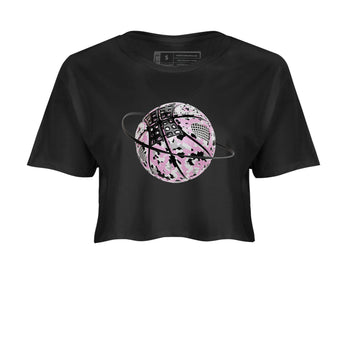 4s Retro Orchid shirts to match jordans Camo Basketball Planet sneaker match tees Air Jordan 4 WMNS Orchid match shoes to clothes SNRT Sneaker Tees unisex cotton Black 2 crop tee
