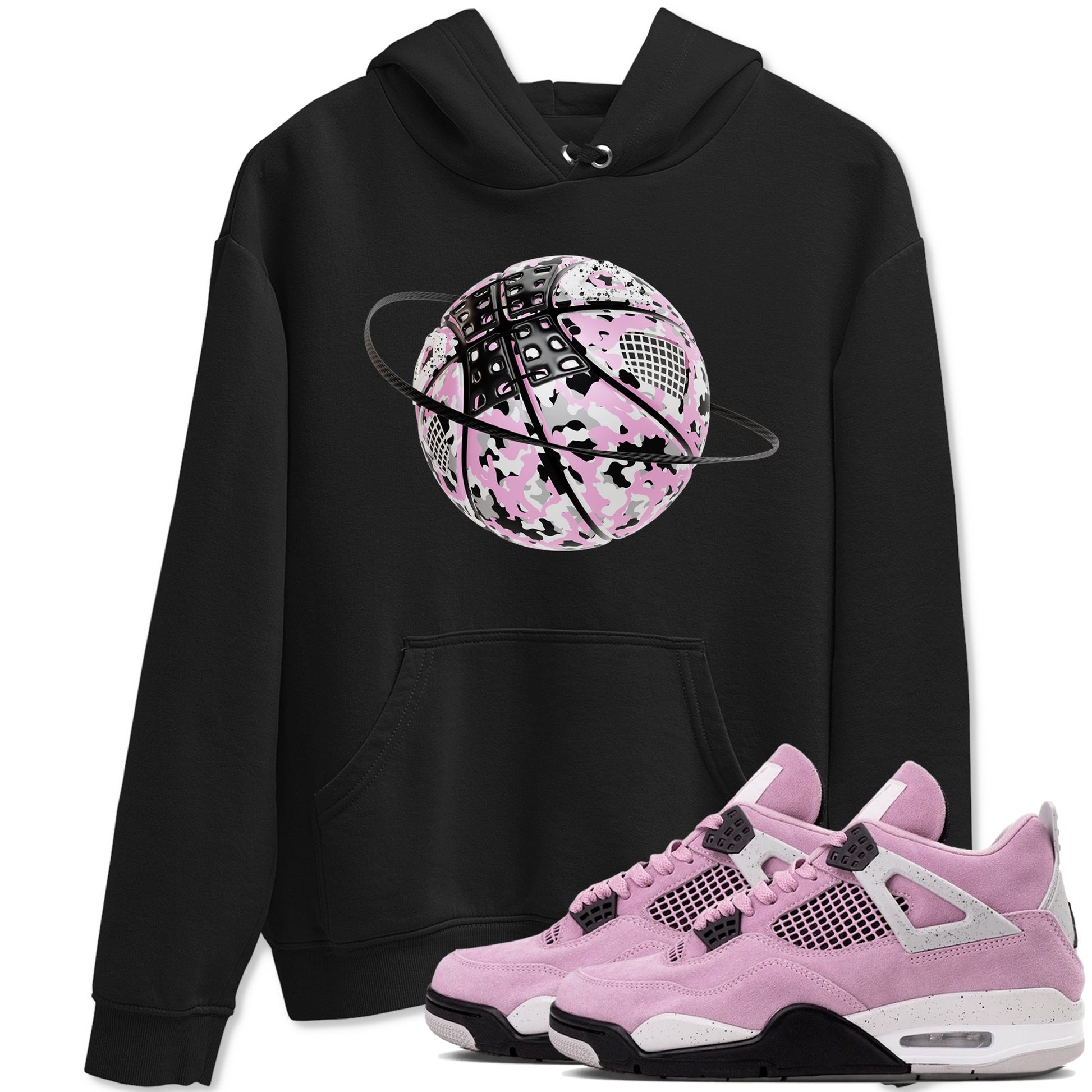 4s Retro Orchid shirts to match jordans Camo Basketball Planet sneaker match tees Air Jordan 4 WMNS Orchid match shoes to clothes SNRT Sneaker Tees unisex cotton Black 1 shirts