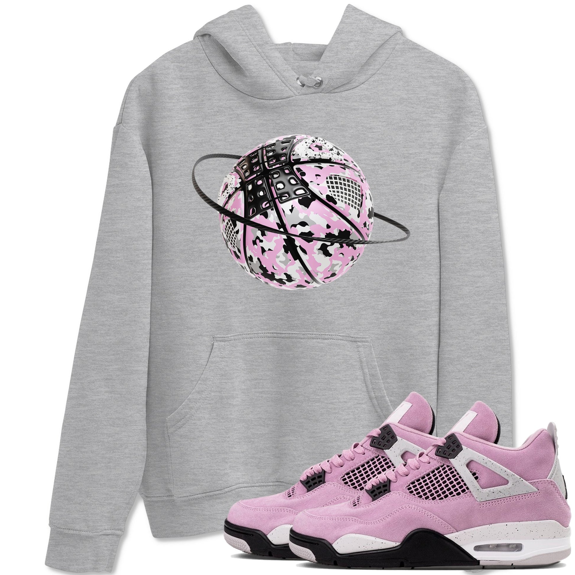 4s Retro Orchid shirts to match jordans Camo Basketball Planet sneaker match tees Air Jordan 4 WMNS Orchid match shoes to clothes SNRT Sneaker Tees unisex cotton Heather Grey 1 shirts