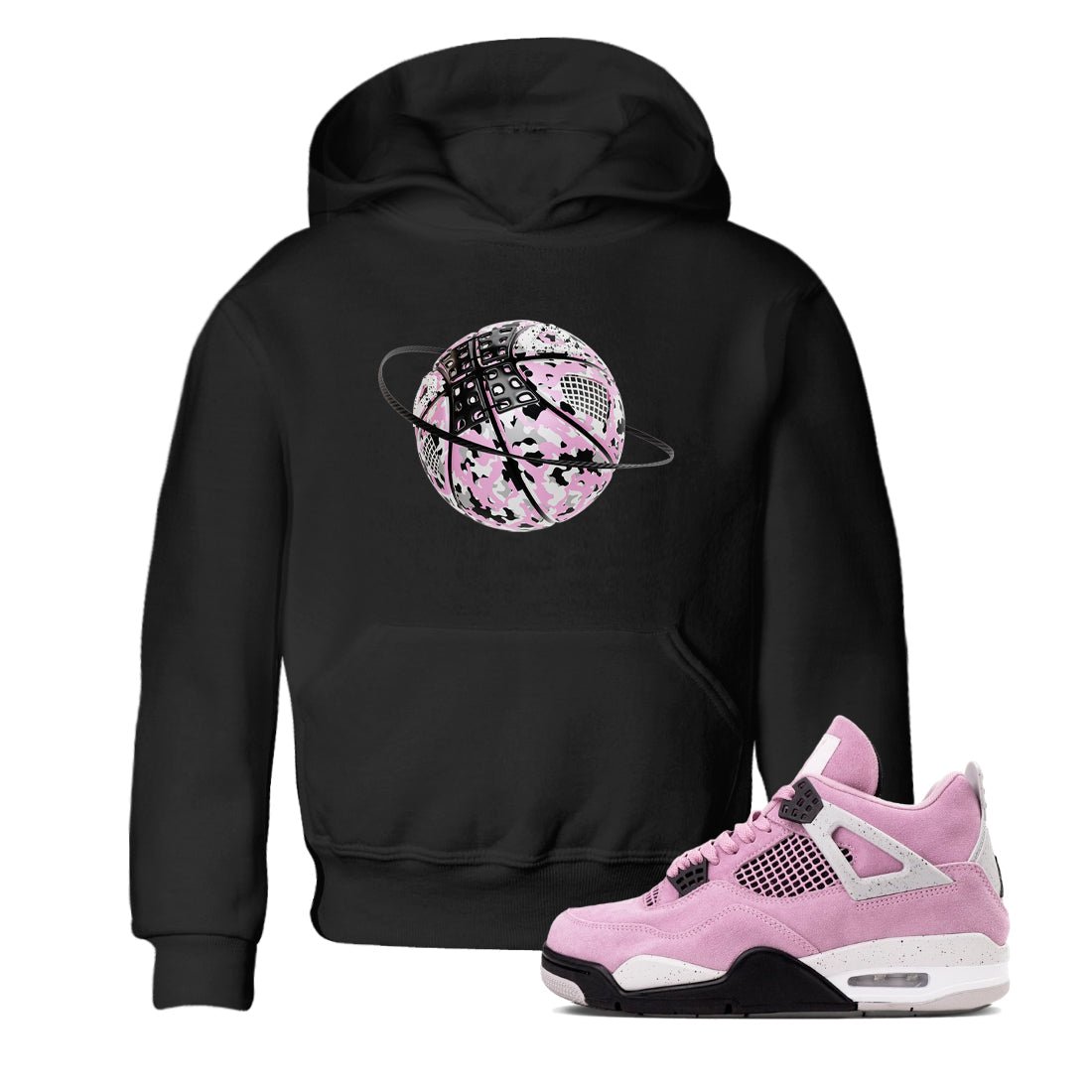 4s Retro Orchid shirts to match jordans Camo Basketball Planet sneaker match tees Air Jordan 4 WMNS Orchid match shoes to clothes SNRT Sneaker Tees Youth Baby Black 1 tee
