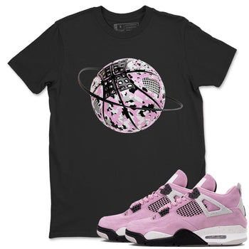 4s Retro Orchid shirts to match jordans Camo Basketball Planet sneaker match tees Air Jordan 4 WMNS Orchid match shoes to clothes SNRT Sneaker Tees unisex cotton Black 1 shirts