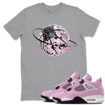 4s Retro Orchid shirts to match jordans Camo Basketball Planet sneaker match tees Air Jordan 4 WMNS Orchid match shoes to clothes SNRT Sneaker Tees unisex cotton Heather Grey 1 shirts