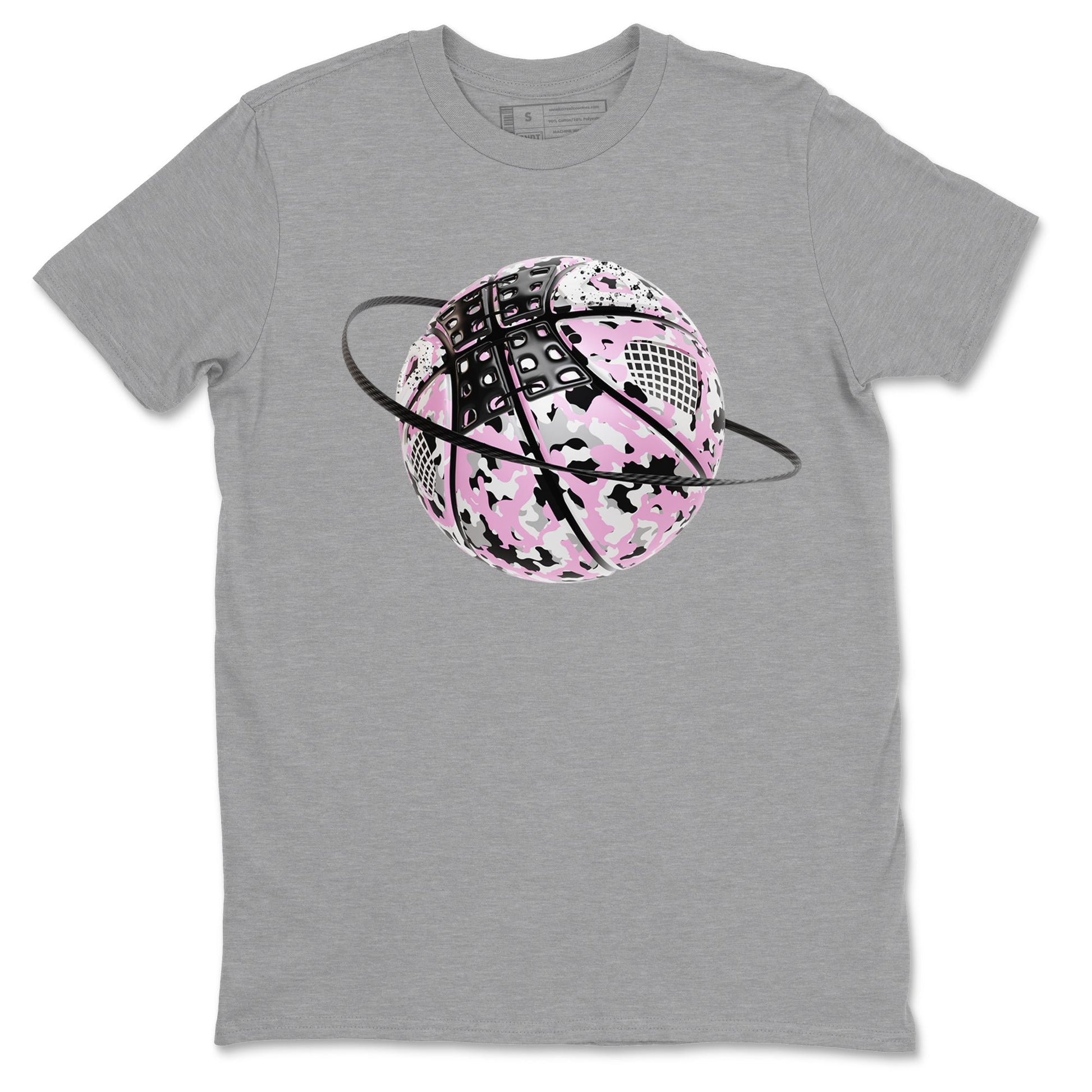 4s Retro Orchid shirts to match jordans Camo Basketball Planet sneaker match tees Air Jordan 4 WMNS Orchid match shoes to clothes SNRT Sneaker Tees unisex cotton Heather Grey 2 shirts
