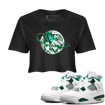 4s Oxidized Green shirts to match jordans Camo Basketball Planet sneaker match tees Air Jordan 4 Oxidized Green SNRT Sneaker Tees streetwear brand Black 1 crop tee