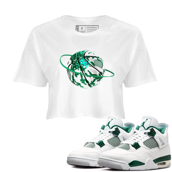 4s Oxidized Green shirts to match jordans Camo Basketball Planet sneaker match tees Air Jordan 4 Oxidized Green SNRT Sneaker Tees streetwear brand White 1 crop tee