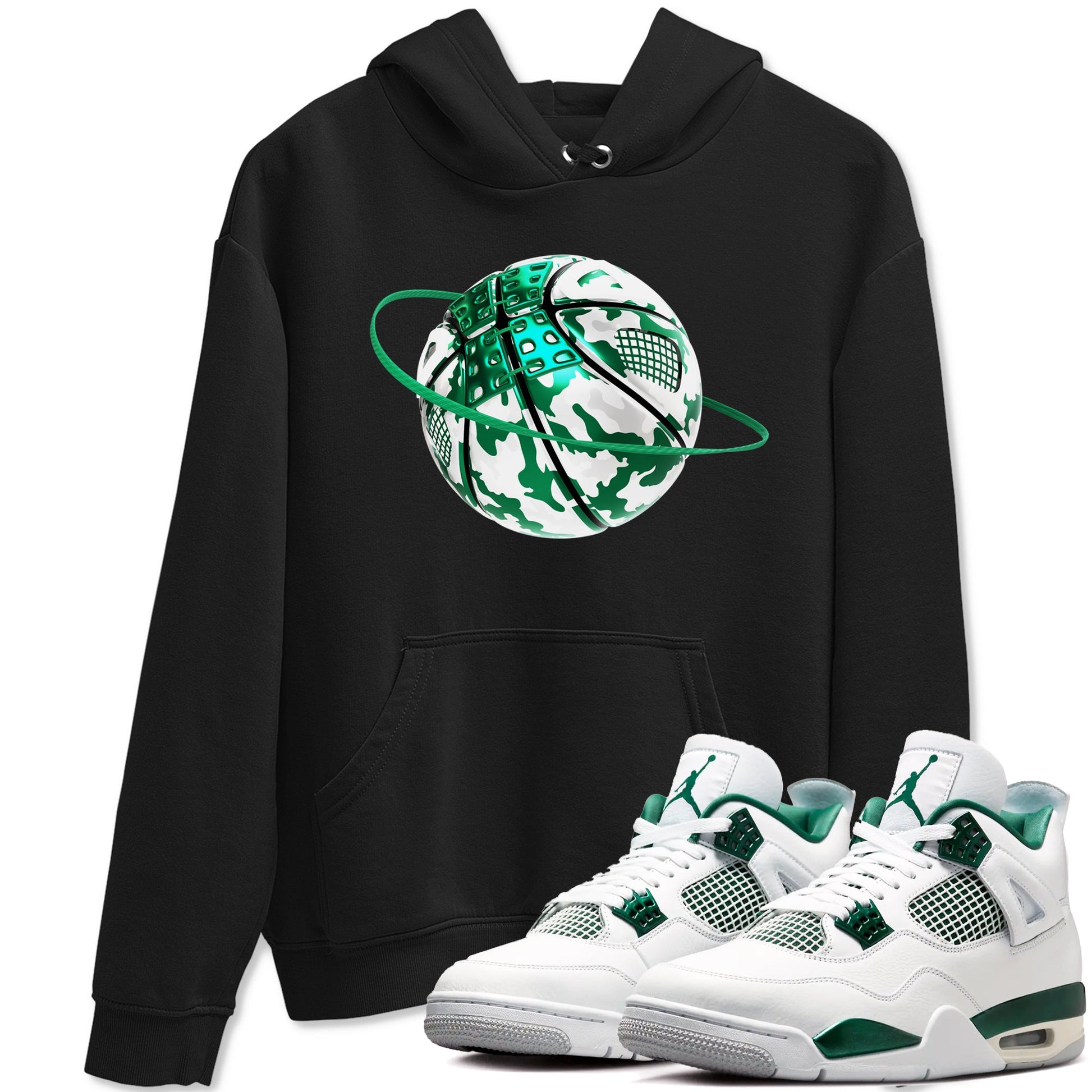 4s Oxidized Green shirts to match jordans Camo Basketball Planet sneaker match tees Air Jordan 4 Oxidized Green SNRT Sneaker Tees streetwear brand Black 1 unisex cotton tee